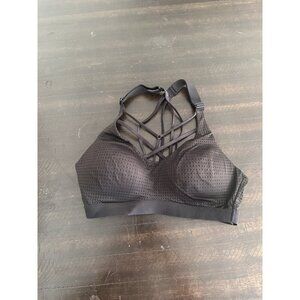 32c Victoria SPORT Womens Black Lined Wireless Pull On Racer Back Sports Bra